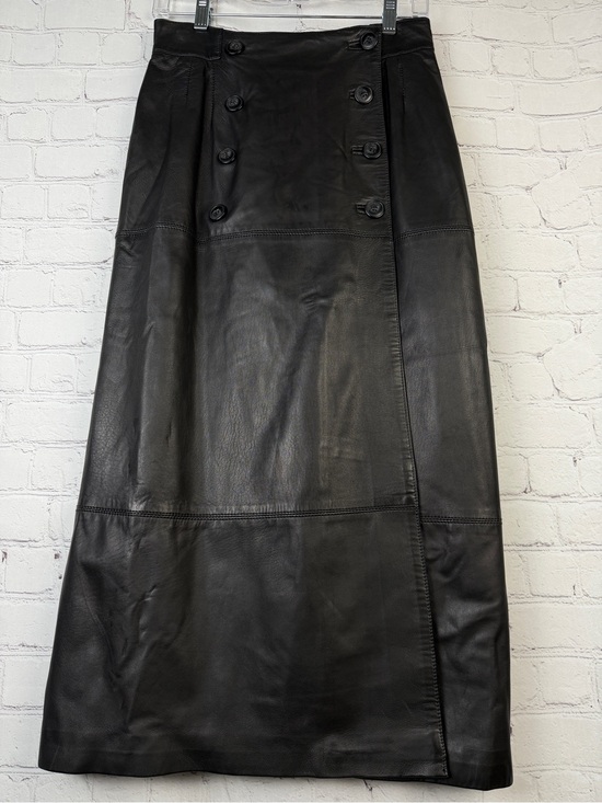 Marco Pierguidi Dresses & Skirts - MARCO PIERGUIDI black classic soft genuine leather wrap skirt, size 44